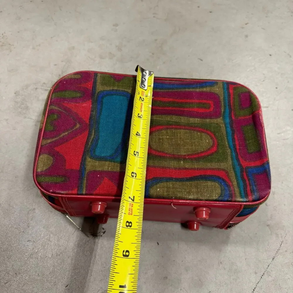 Vintage MOD? 1960/70's Mini Suitcase / Cosmetic Case Hippie Colorful Groovy
